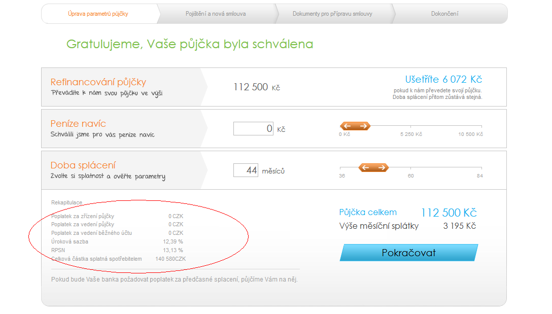 Postup při refinancování úvěru přes Equa bank.