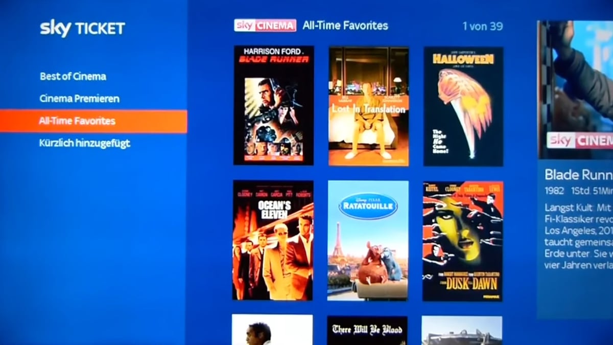 Sky Ticket – balíčky Sky Cinema a Supersport