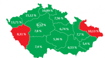 Podíl počtu osob se závazkem po splatnosti v registru SOLUS na celkovém počtu obyvatel ve věku 18 a více let.