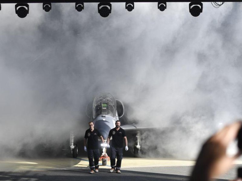  Aero Vodochody představilo 12. října 2018 v areálu společnosti v Odolené Vodě u Prahy nový letoun L-39NG.