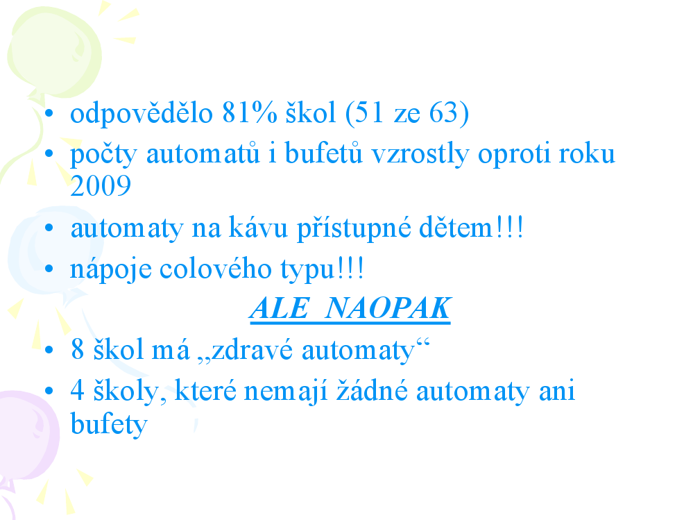 Srovnání stavu automatů a bufetů na brněnských školách, 2009 a 2013