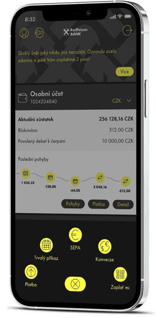 Aplikace mobilního bankovnictví od Raiffeisenbank. Banka ji nabízí pro operační systémy Android, iOS a Harmony. (20. 9. 2022)