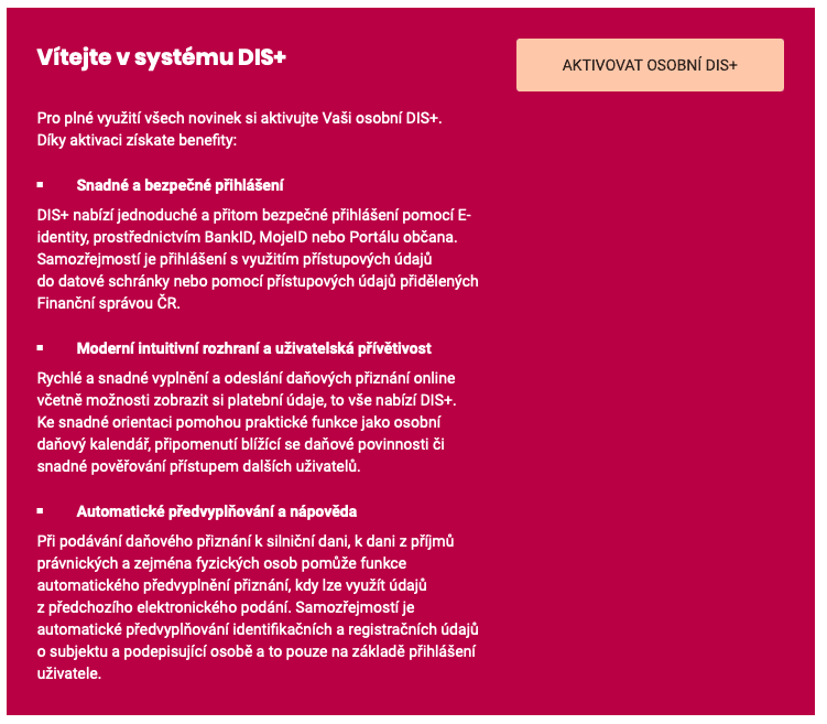 MOJE daně - náhled