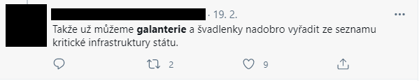 Reakce na zavření galanterií na sociálních sítích