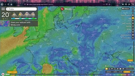 Náhledový obrázek - Co dýcháme? Aplikace Windy ukazuje úroveň oxidu siřičitého i požáry