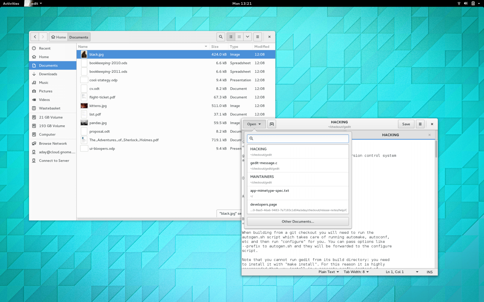 Tak už to od předchozí veze mají i Nautilus a Gedit.