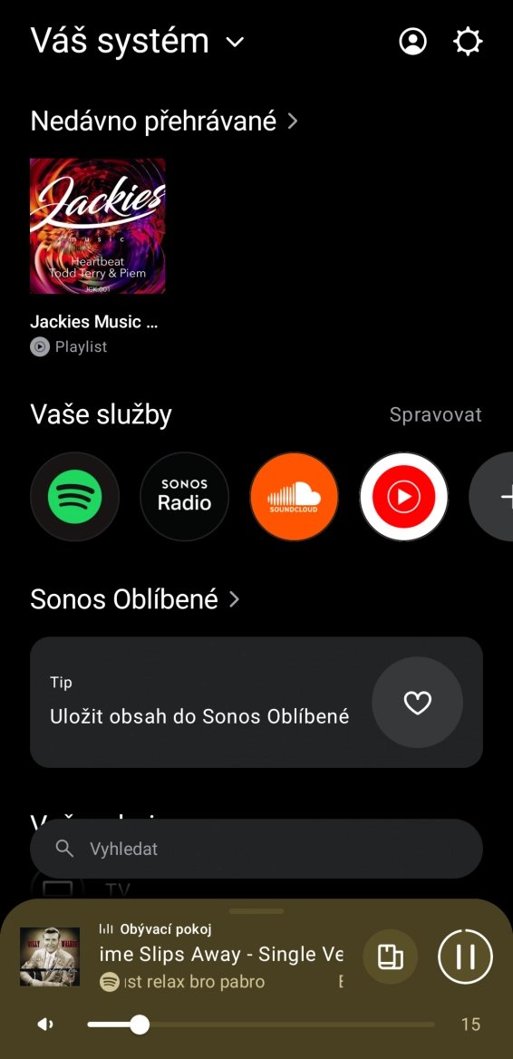 Mobilní aplikace Sonos