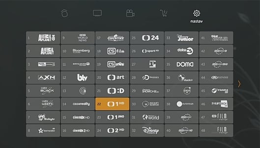 Uživatelské prostředí Kuki TV – vlastní řazení programů