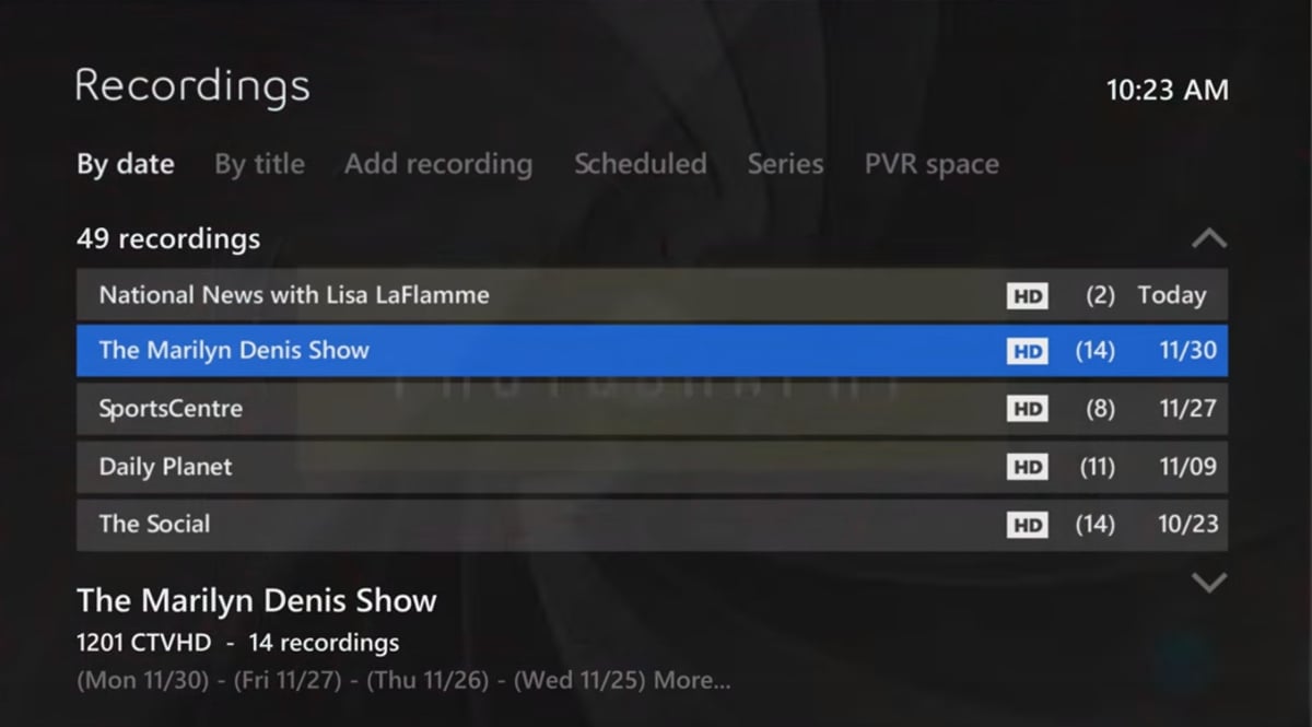 Nahrávání a PVR služby Bell Fibe