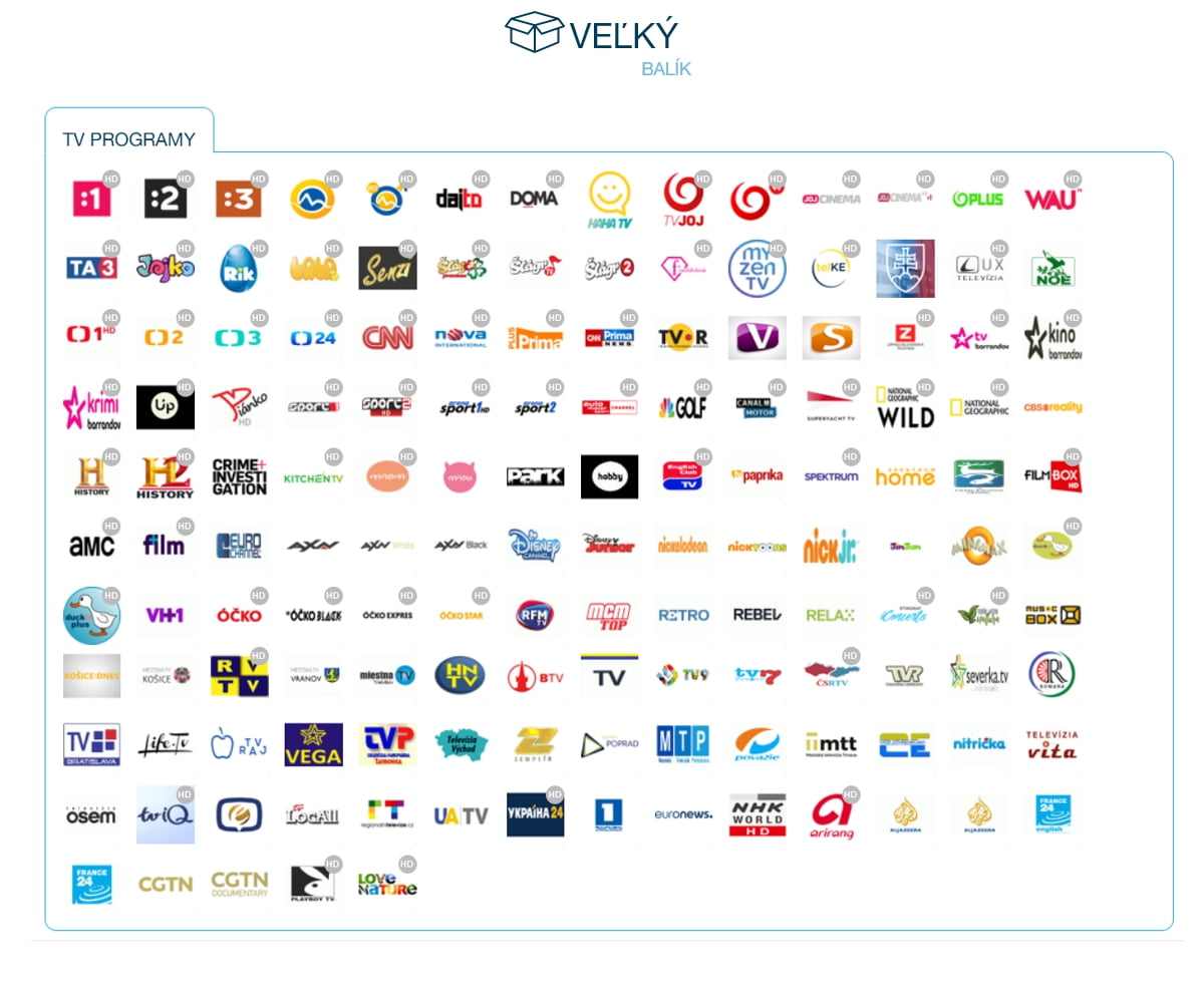 Programové nabídky Antik Telecom