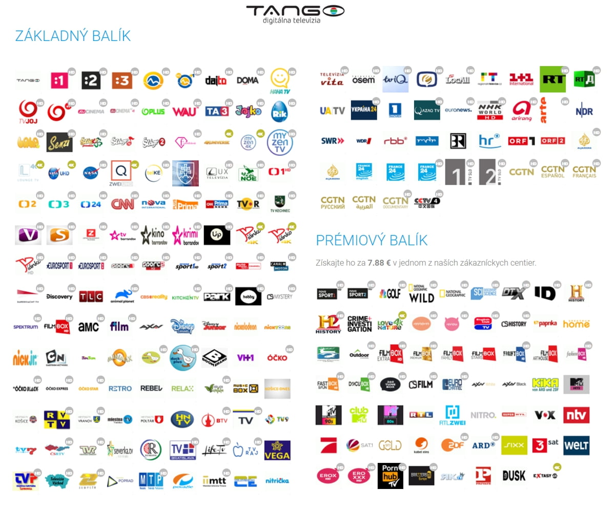 Programové nabídky Antik Telecom