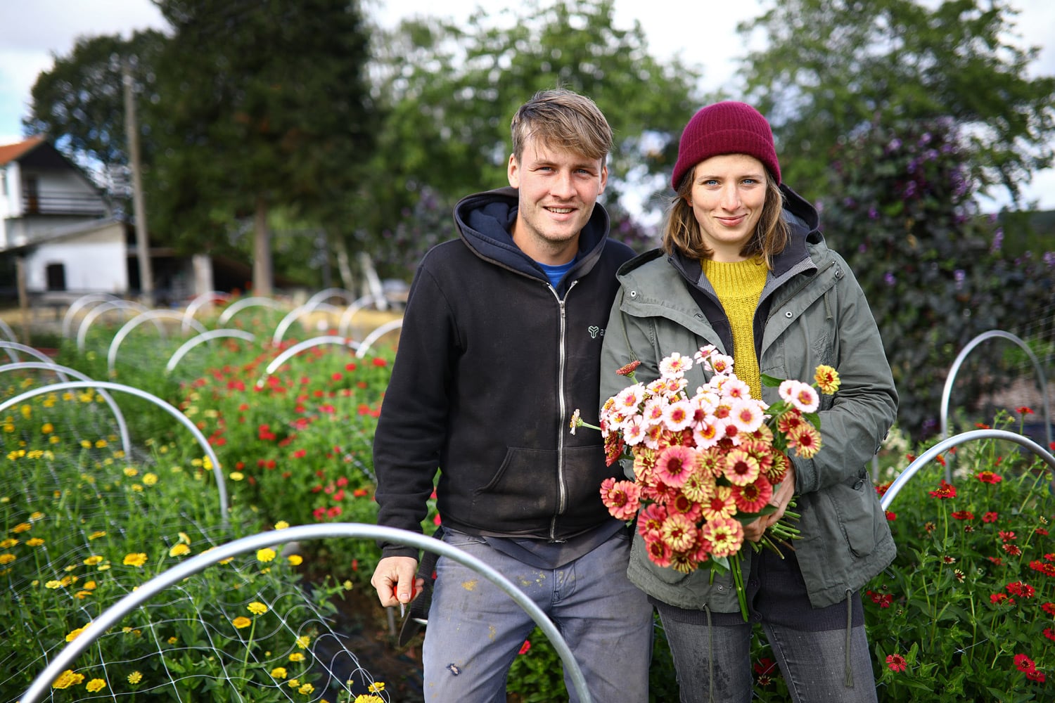 František a Karolína Háboví, květinová farma Loukykvět.