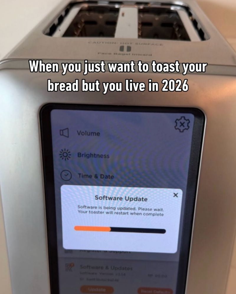 When you just want to toast your bread but you live in 2026.