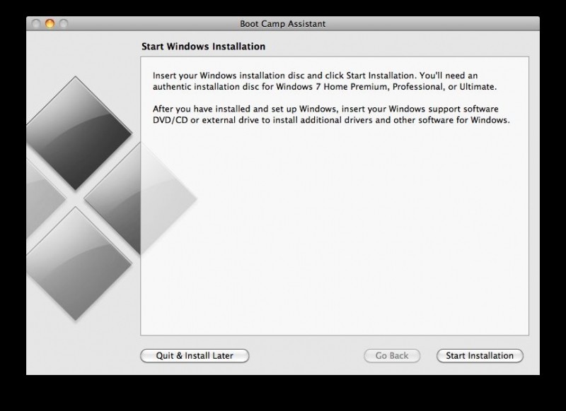 Boot Camp - install