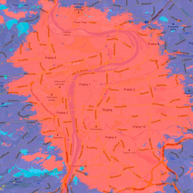 Pokrytí k 31. červenci 2013.