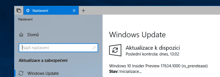 Můžete si stáhnout Windows 10 Insider Preview build 17634