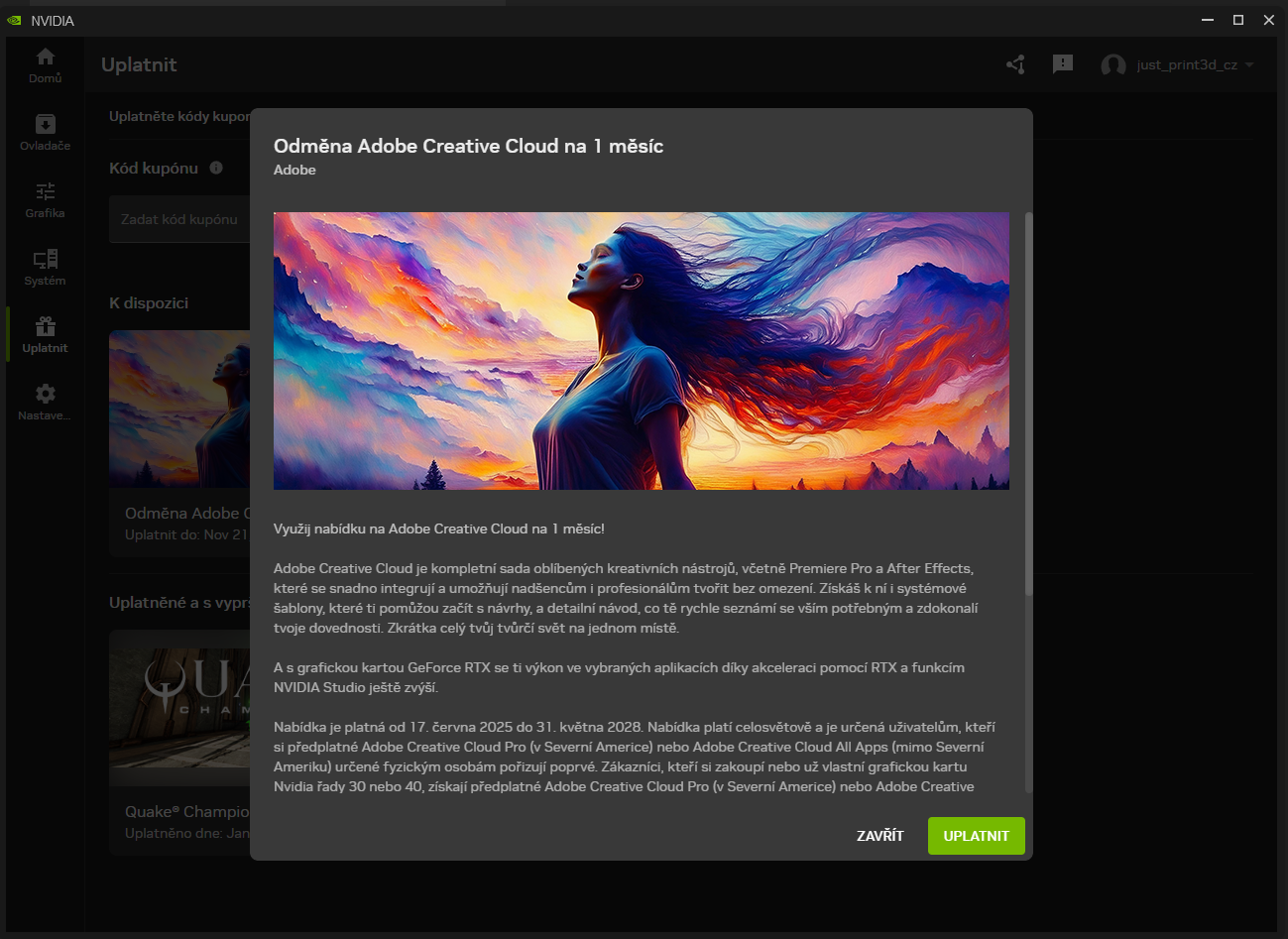 Nabídka Nvidie na Adobe CC