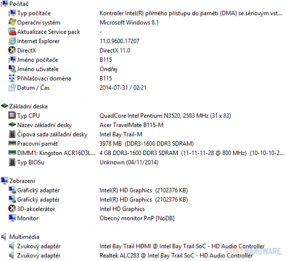 Acer TravelMate B115