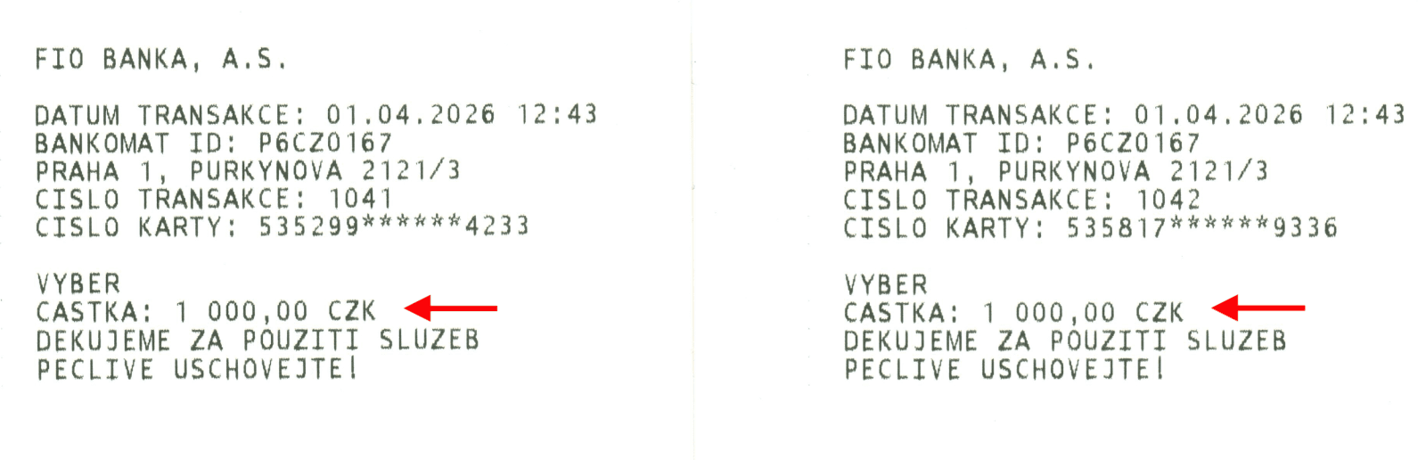 ATM Fio banky. Fio banka DCC nepoužívá a neúčtuje si žádný poplatek za použití ATM. (01. 04. 2026)