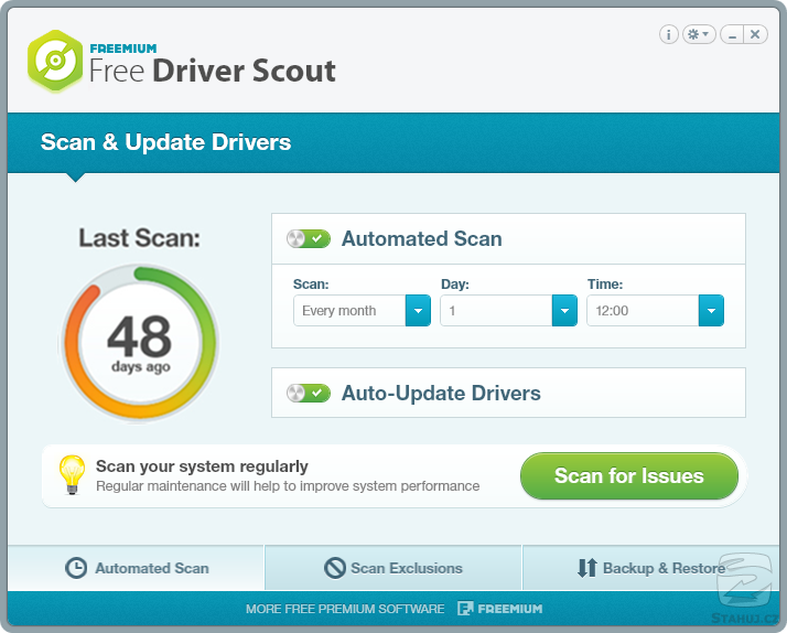 Free Driver Scout zaktualizuje ovladače hardwaru ve vašem počítači