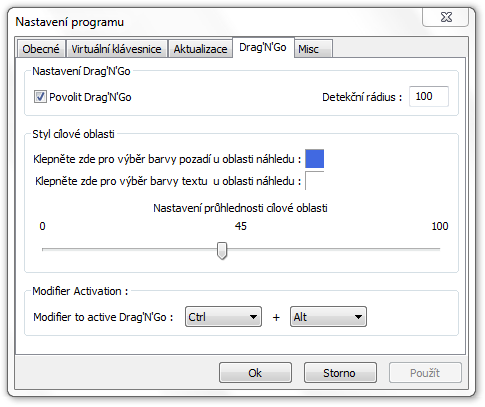 <p>Nastavení programu</p>