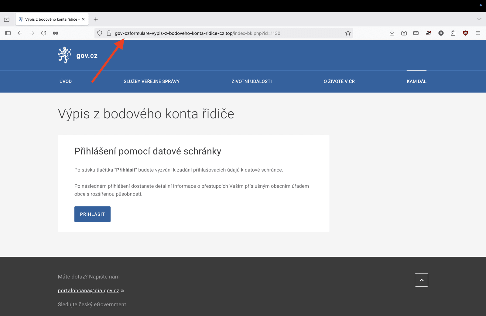 Podvodný web útočící na klienty českých bank pro zaplacení "pokuty za rychlost". (28. 08. 2025)