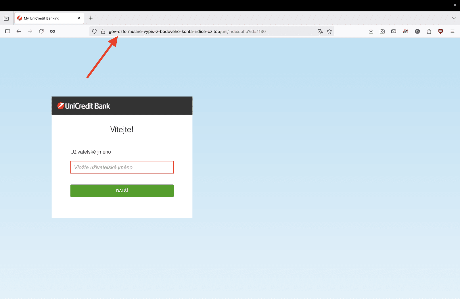 Podvodný web útočící na klienty českých bank pro zaplacení "pokuty za rychlost". (28. 08. 2025)
