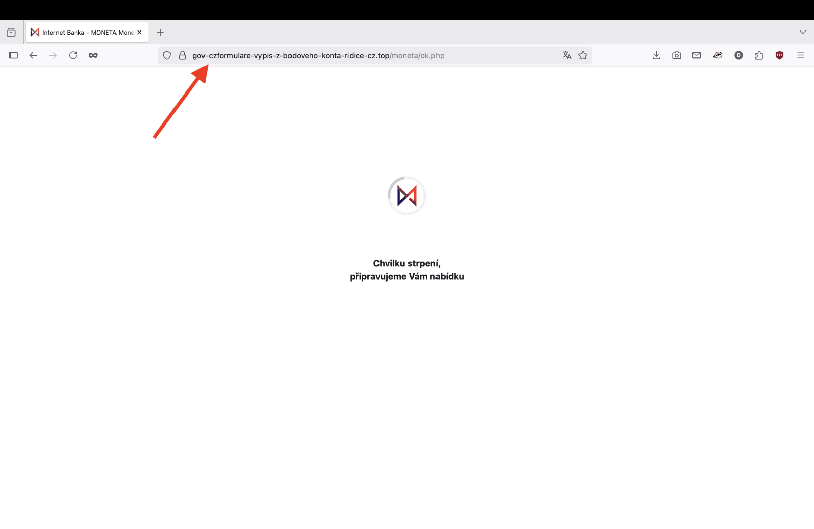Podvodný web útočící na klienty českých bank pro zaplacení "pokuty za rychlost". (28. 08. 2025)