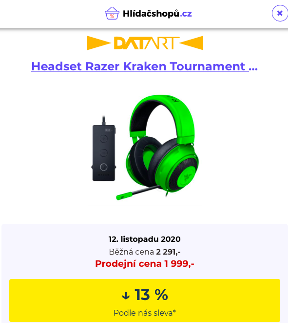 Rozdíl ve slevách na Datart.cz