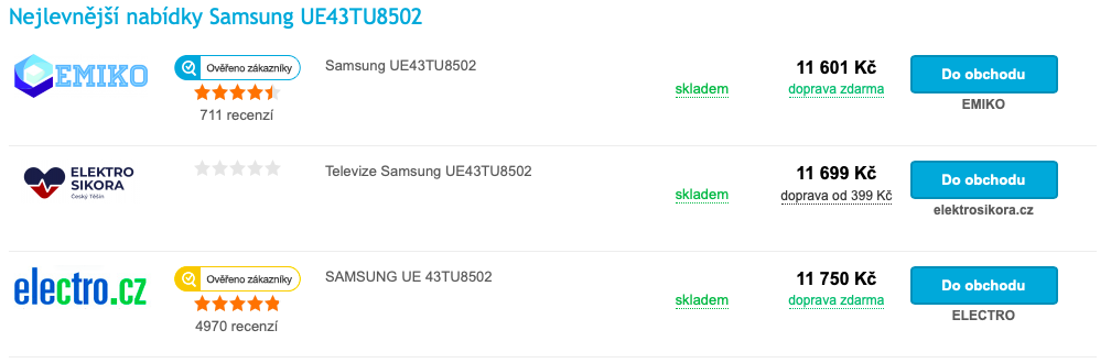 Rozdíl ve slevách na Datart.cz