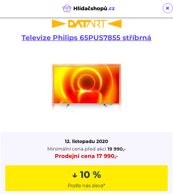 Rozdíl ve slevách na Datart.cz