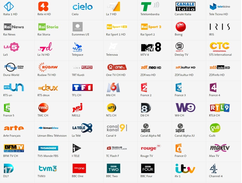 Swisscom TV Air - přehled programů Francais+