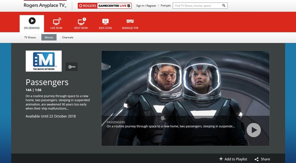 Internetová verze Rogers Cable – Rogers Anyplace TV™