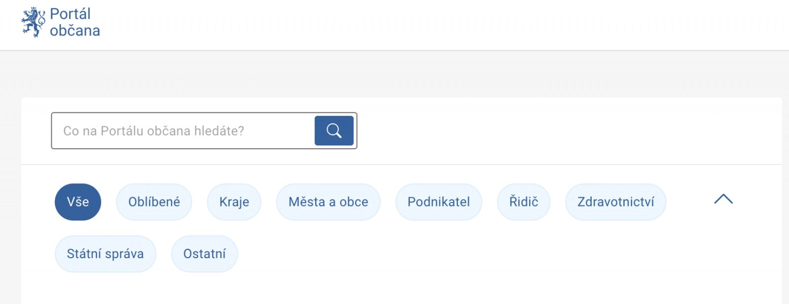 Portál občana - rozdělení na blasti