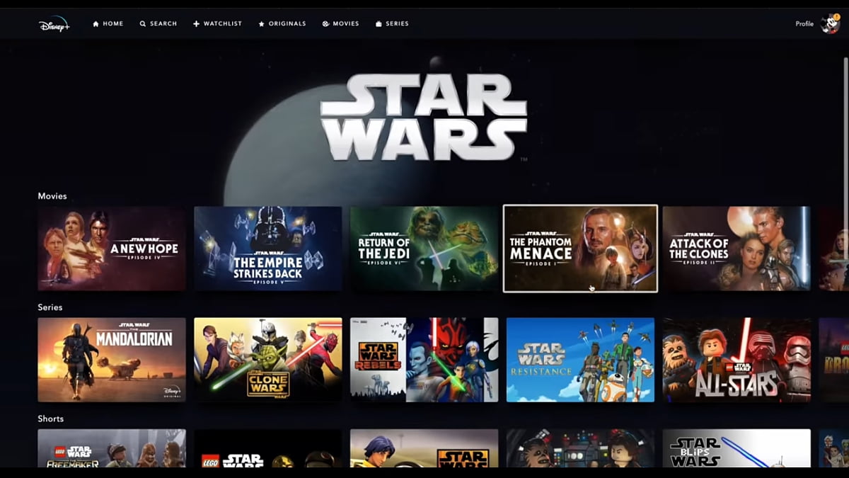 Star Wars v Disney+