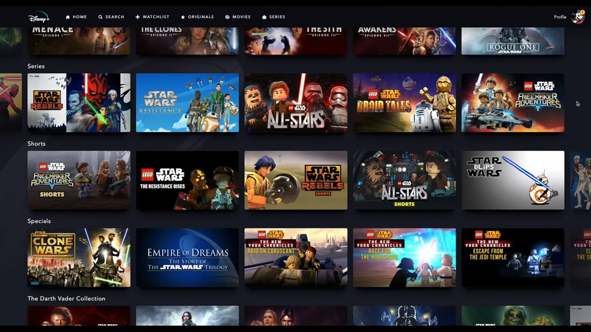 Star Wars v Disney+