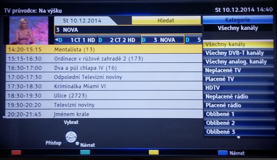 Panasonic TX-55AS750E - EPG