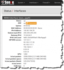 pfSense 2.3 LTE PPP Status