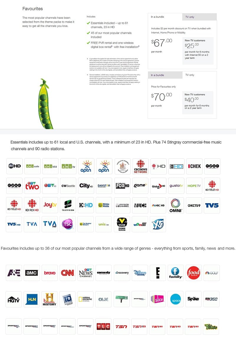 Telus - rozšířené balíčky