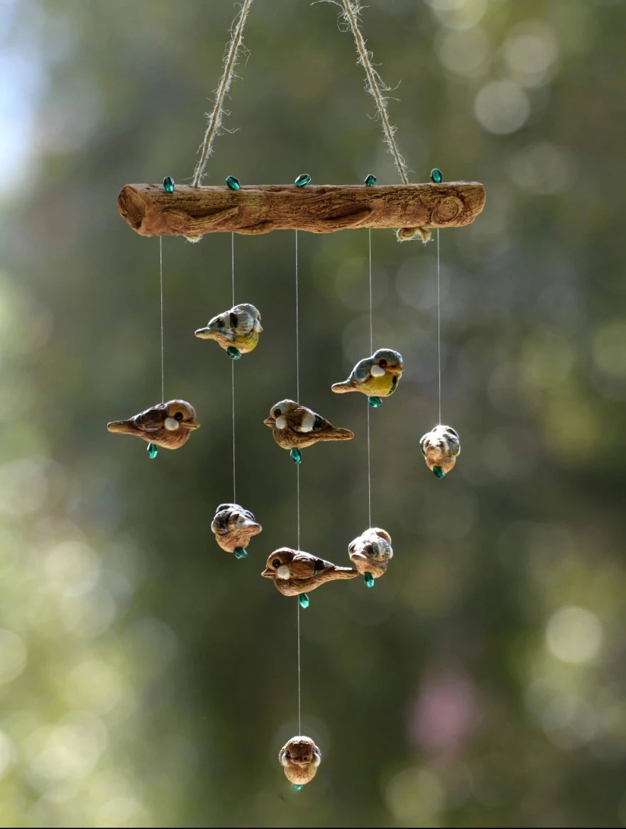 Závěs s keramickými z Ateliéru Kruhy