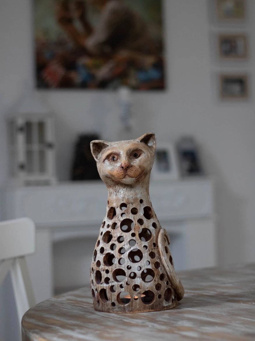 Keramická kočka z Ateliéru Kruhy