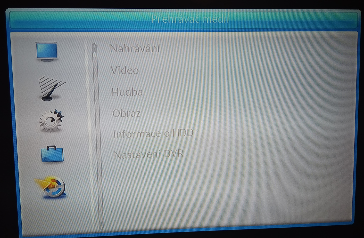 Evolveo Gamma T2 - hlavní menu