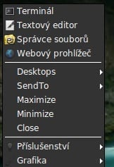 Arch: virtuální plochy, manipulace s okny v menu