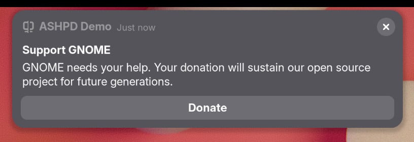 Vyskakovací okno s podporou GNOME