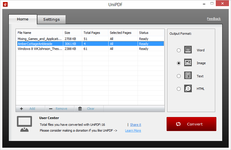 UniPDF převádí PDF