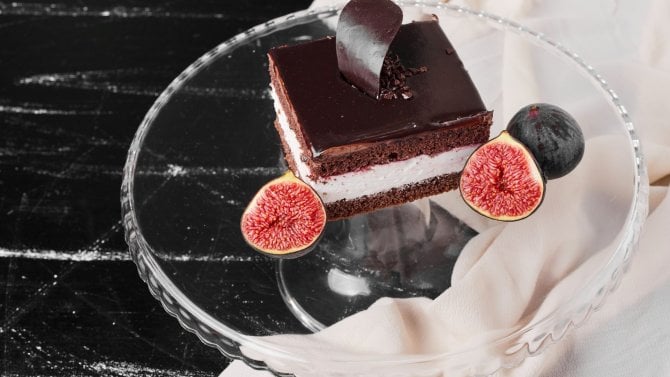 Míša řez na skleněném talířku