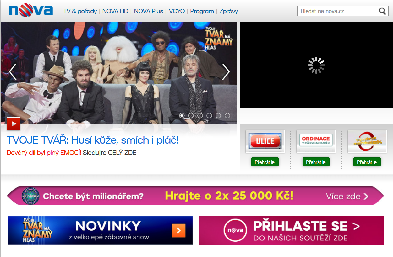 Televize Nova dříve zobrazovala místo videí upozornění, že se zapnutým blokátorem uživatel nic neuvidí. V současné době se zapnutým blokátorem na Nova.cz narazíte spíše na to, že se video jen nenačte - bez toho, že by web uživatele o čemkoli informoval.