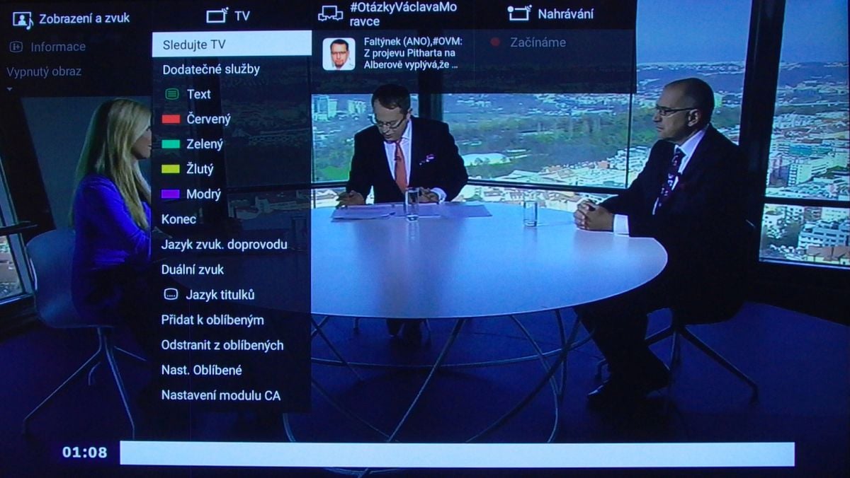 Sony KD-55XD8005 – Action menu a dálkový ovladač
