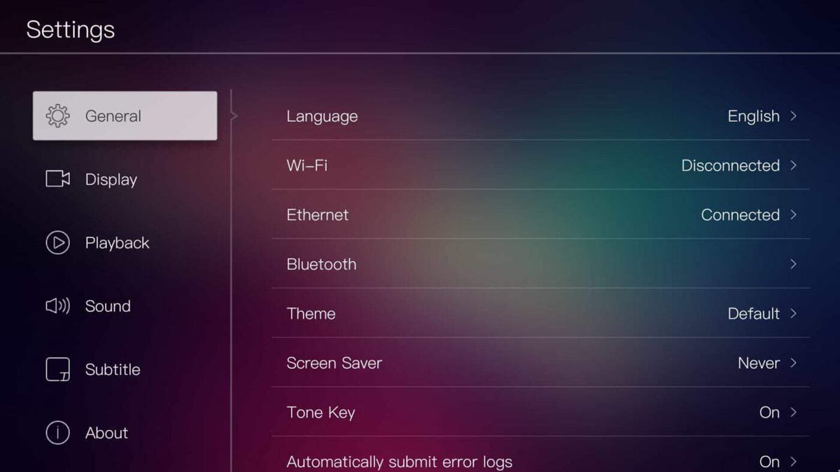 Uživatelské rozhraní Egreat M15