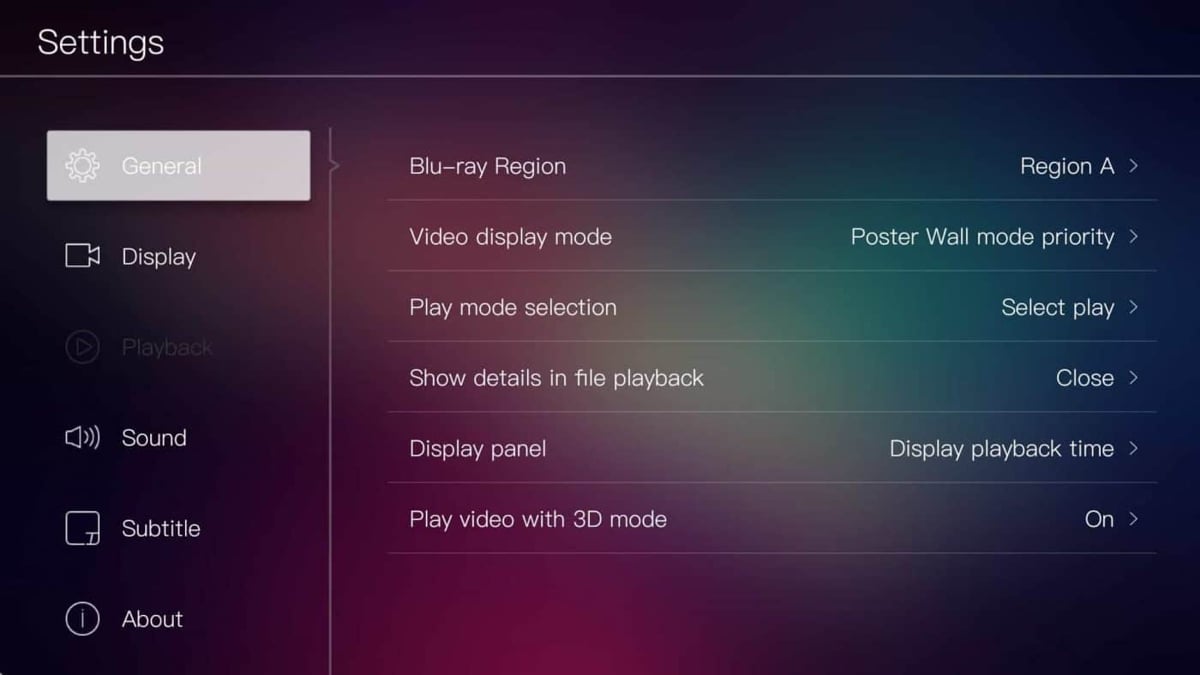 Uživatelské rozhraní Egreat M15